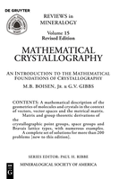 Mathematical Crystallography, Reviews in Mineralogy Vol. 15 (Revised Edition)