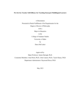 Pre-Service Teacher Self-Efficacy for Teaching Emergent Multilingual Learners