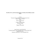 The Effects of Pre- and Postweaning Nutrition on Fertility and Feed Efficiency in Beef Heifers