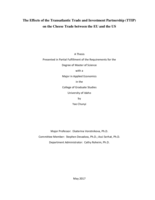 The Effects of the Transatlantic Trade and Investment Partnership (TTIP) on the Cheese Trade between the EU and the U.S.