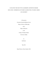 NAVIGATING THE EXECUTIVE LEADERSHIP LABYRINTH IN HIGHER EDUCATION: EXPERIENCES OF WOMEN LEADERS WHO ATTAINED CAREER ADVANCEMENT
