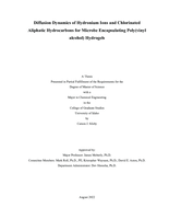 Diffusion Dynamics of Hydronium Ions and Chlorinated Aliphatic Hydrocarbons for Microbe Encapsulating Poly(vinyl alcohol) Hydrogels