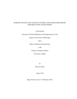ROBOTIC DEVICES AND ADAPTIVE CONTROL STRATEGIES FOR ROBOTIC REHABILITATION AFTER STROKE