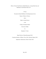 Effects of Serum Total Protein on Health Measures, Average Daily Gain, and Metabolites in the Holstein Dairy Calf