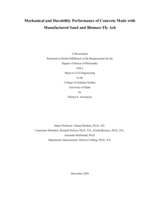 Mechanical and Durability Performance of Concrete Made with Manufactured Sand and Biomass Fly Ash