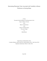 Determining Phenotypic Traits Associated with Variability in Dietary Preferences in Grazing Sheep