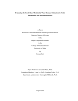 Evaluating the Sensitivity of Residential Water Demand Estimation to Model Specification and Instrument Choices