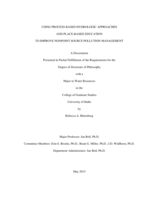 USING PROCESS-BASED HYDROLOGIC APPROACHES AND PLACE-BASED EDUCATION TO IMPROVE NONPOINT SOURCE POLLUTION MANAGEMENT