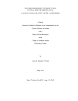 Trigger Points in Multijurisdictional Natural Resource Regulation: A Qualitative Case Study of the Lapwai Basin