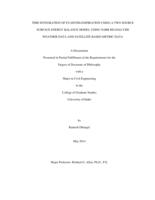 TIME INTEGRATION OF EVAPOTRANSPIRATION USING A TWO SOURCE SURFACE ENERGY BALANCE MODEL USING NARR REANALYSIS WEATHER DATA AND SATELLITE BASED METRIC DATA