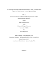 The Effects of Functional Fatigue on the Hoffmann’s Reflex in Female Soccer Players to Predict Anterior Cruciate Ligament Injury