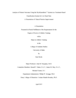 Analysis of Patient Outcomes Using the MyoKinesthetic System in a Treatment-Based Classification System for Low Back Pain: A Dissertation of Clinical Practice Improvement