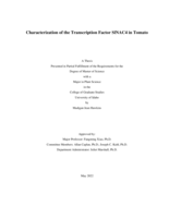 Characterization of the Transcription Factor SlNAC4 in Tomato