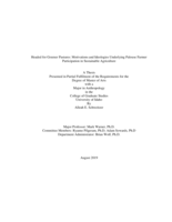Headed for Greener Pastures: Motivations and Ideologies Underlying Palouse Farmer Participation in Sustainable Agriculture