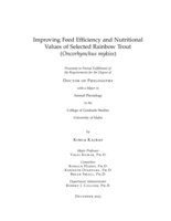 Improving Feed Efficiency and Nutritional Values of Selected Rainbow Trout (Oncorhynchus mykiss)