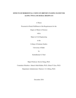 EFFECTS OF HORIZONTAL CURVE ON DRIVER’S PASSING MANEUVER ALONG TWO-LANE RURAL HIGHWAYS