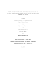 Effects of Dried Potato Extract on Yield, Shelf Stability, and Sensory Characteristics of Beef Patties, Chicken Frankfurters, and Beef Top Round