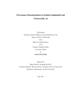 Provenance documentation to enable explainable and trustworthy AI