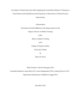 An Analysis of Patient Outcomes When Applying the Total Motion Release® Technique to treat Patients with Patellofemoral Pain Syndrome: A Dissertation of Clinical Practice Improvement