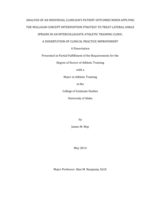 Analysis of an individual clinician's patient outcomes when applying the Mulligan Concept intervention strategy to treat lateral ankle sprains in an intercollegiate athletic training clinic. A dissertation of clinical practice improvement