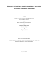 Effects of a 12-Week Dairy-Based Probiotic Dietary Intervention on Cognitive Outcomes in Older Adults