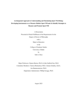 An Integrated Approach to Understanding and Maximizing Sport Well-Being: Developing Instruments to (a) Measure Holistic Sport WB and (b) Identify Strategies to Measure and Promote Sport WB