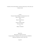 Evaluation of Growth, Meat Quality, and Sensory Characteristics of Wool, Hair, and Composite Lambs