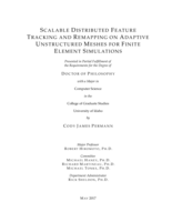 Scalable Distributed Feature Tracking and Remapping on Adaptive Unstructured Meshes for Finite Element Simulations