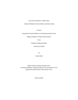 Local Service Delivery in Idaho Cities: A Study of Modes of Service Delivery and City Choices
