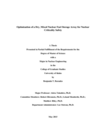 Optimization of a Dry, Mixed Nuclear Fuel Storage Array for Nuclear Criticality Safety