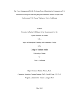 The Forest Management Divide: Evidence From Administrative Comments on U.S. Forest Service Projects Indicating Why Environmental Interest Groups in the Northwestern U.S. Choose Whether or Not to Collaborate