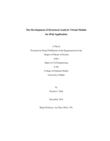 The Development of Structural Analysis Virtual Module For iPad Application