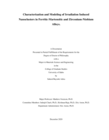 Characterization and Modeling of Irradiation Induced Nanoclusters in Ferritic-Martensitic and Zirconium-Niobium Alloys.