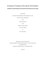 Development of Techniques for Recycling the Waste Phosphors and Rare Earth Elements from End-of-Life Fluorescent Lamps