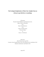 The Ecological Implications of Body Size: Insights from an African Large Herbivore Assemblage