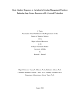Mesic Meadow Responses to Variation in Grazing Management Practices: Balancing Sage-Grouse Resources with Livestock Production
