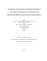 Investigation on Microstructure and Mechanical Properties of 316L Stainless Steel Produced via Wire-Fed Laser Metal Deposition with Different Geometries and Processing Parameters