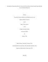 Development of Laboratory Detection Protocols for Two Soil-Borne Potato Viruses, Potato Mop-Top Virus and Tobacco Rattle Virus