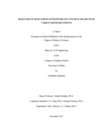 SHEAR BEHAVIOR OF HIGH STRENGTH REINFORCED CONCRETE BEAMS