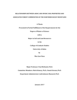 RELATIONSHIPS BETWEEN ANDIC AND SPODIC SOIL PROPERTIES AND ASSOCIATED FOREST COMMUNITIES OF THE NORTHERN ROCKY MOUNTAINS