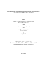 Development and Calibration of the Internal Combustion Engine used in the University of Idaho Hybrid Vehicle Powertrain