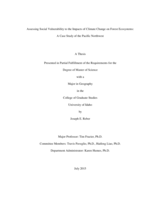 Assessing Social Vulnerability to the Impacts of Climate Change on Forest Ecosystems:  A Case Study of the Pacific Northwest