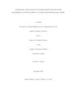 STOCHASTIC AND ANALYTICAL EXPLORATION OF ENHANCED GEOTHERMAL SYSTEM VIABILITY ON THE SNAKE RIVER PLAIN, IDAHO