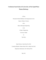 Continuous Inactivation of Escherichia coli By Liquid-Phase  Plasma Discharge