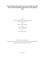 Electrochemical Study of the Corrosion of Stainless steel 304, Nickel, and Inconel 600 in Molten Eutectic and Composite Salts