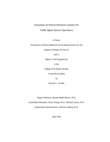 Evaluation of Vehicle Detection Systems for Traffic Signal System Operations
