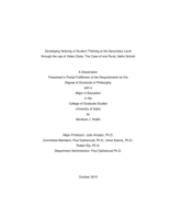 Developing Noticing of Student Thinking at the Secondary Level through the use of Video Clubs: The Case of one Rural, Idaho School