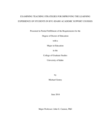 Examining Teaching Strategies for Improving the Learning Experience in BYU-Idaho Academic Support Courses