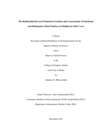 The Relationship Between Postpartum Ovulation and Concentration of Nutritional and Inflammatory Blood Markers in Multiparous Dairy Cows