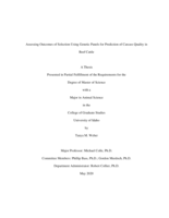 Assessing Outcomes of Selection Using Genetic Panels for Prediction of Carcass Quality in Beef Cattle